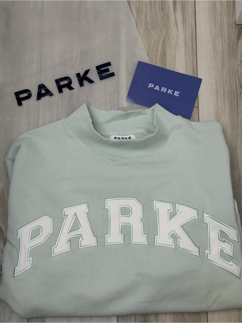 Heritage Mint Green Crewneck Sweatshirt with White Lettering